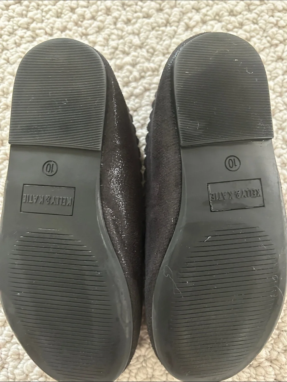 Kelly & Katie Black Girl's Mary Jane Flats with Elastic Strap